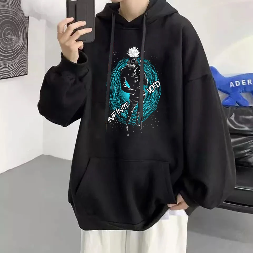 

Jujutsu Kaisen Gojo Satoru Anime Fashion Unisex Hoodies Women Long Sleeves Clothes Femme Sweatshirt Image Cute Cartoon Print