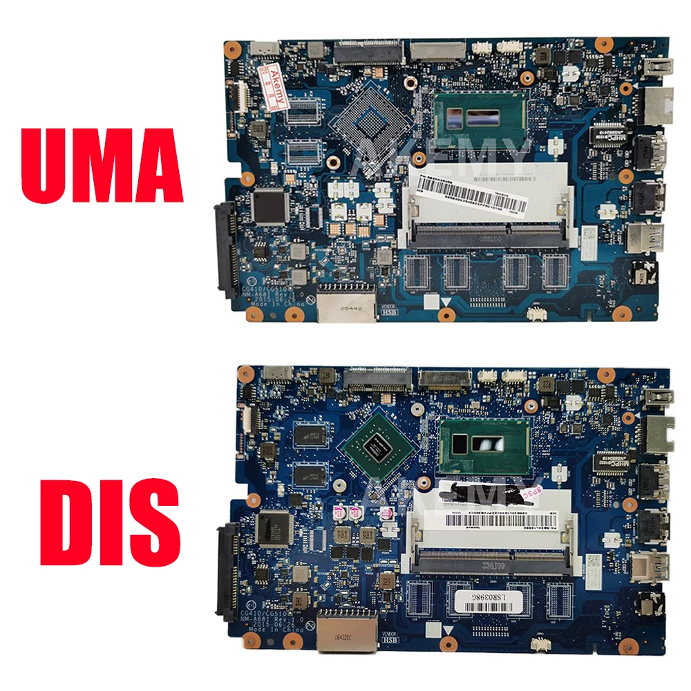 NM-A681 материнская плата 3825U I3 I5 I7 CPU 0GB RAM для Lenovo Ideapad 100-15IBD 100 15IBD CG410/CG510 Материнская