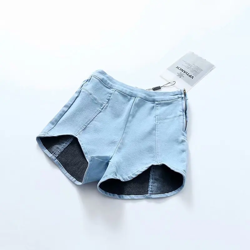 female high waist slim sexy mini petal short jeans 2022 summer vintage brand casual street trendy washed denim skinny hot pants free global shipping