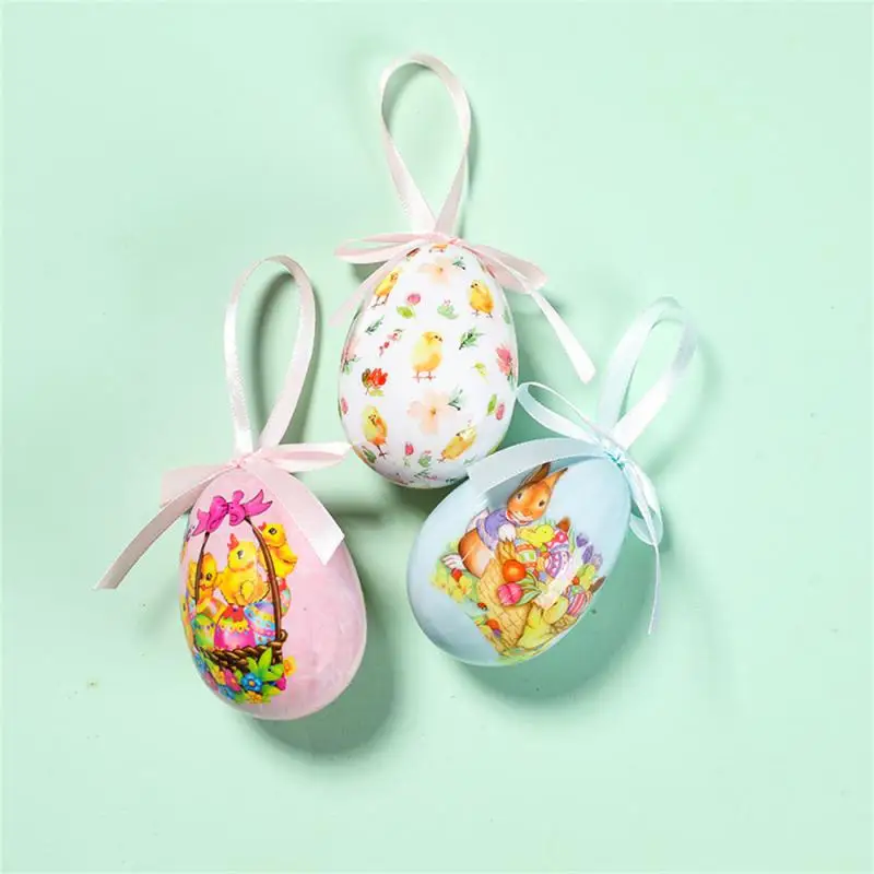 

3pcs/set Diy Foam Easter Eggs Happy Easter Decorations Painted Bird Pigeon Eggs Craft Kids Gift Favor Easter Party Home Decor
