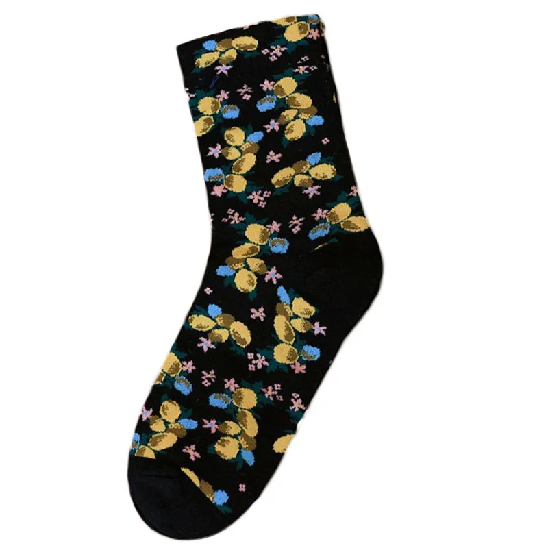 5 Pairs Cute Printing Socks Woman Leg Warmers Fashion Winter Socks Long High Quality Pure Cotton Socks Women Kawaii Accessories