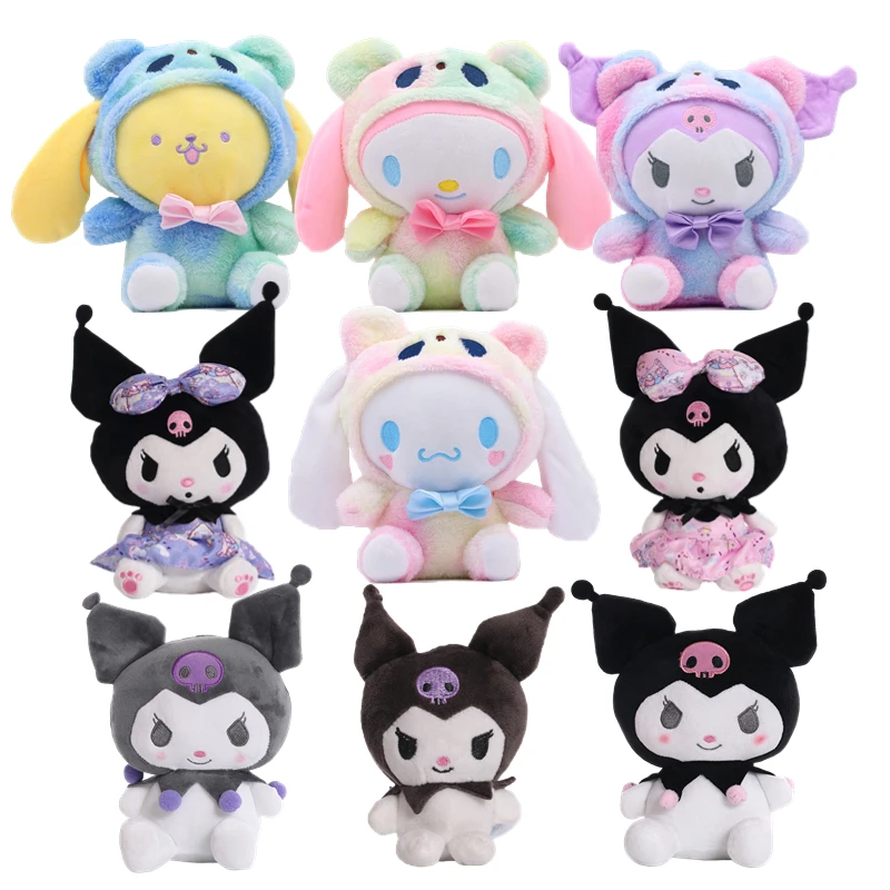 

Sanrio серии плюшевые мягкие игрушки Мультяшные Аниме фигурки Kuromi Kawali мягкие детские подарки на день рождения Рождественские декоративные аксессуары