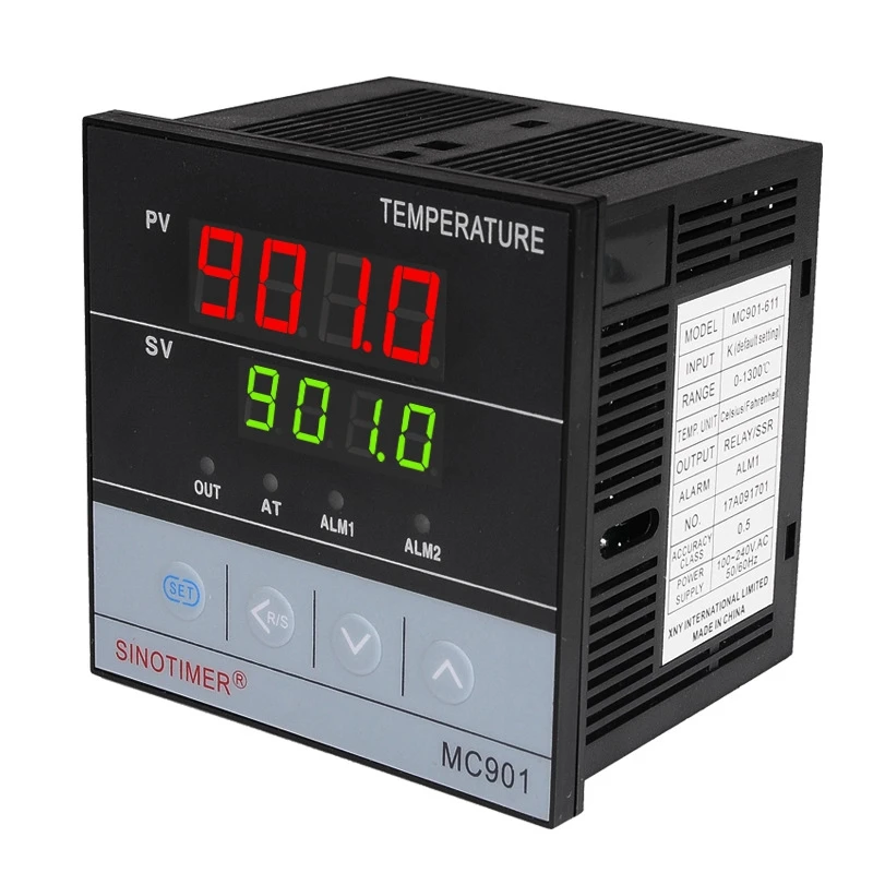 

SINOTIMER MC901 Digital Waterproof PID Temperature Controller K Type PT100 Sensor Input Relay SSR Output