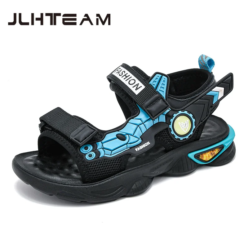 

2022 Summer New Boys For Sandals Velcro Soft Bottom Fashion Boys Beach Shoes Flat Sandals Sport Kids Shoes Children A2129