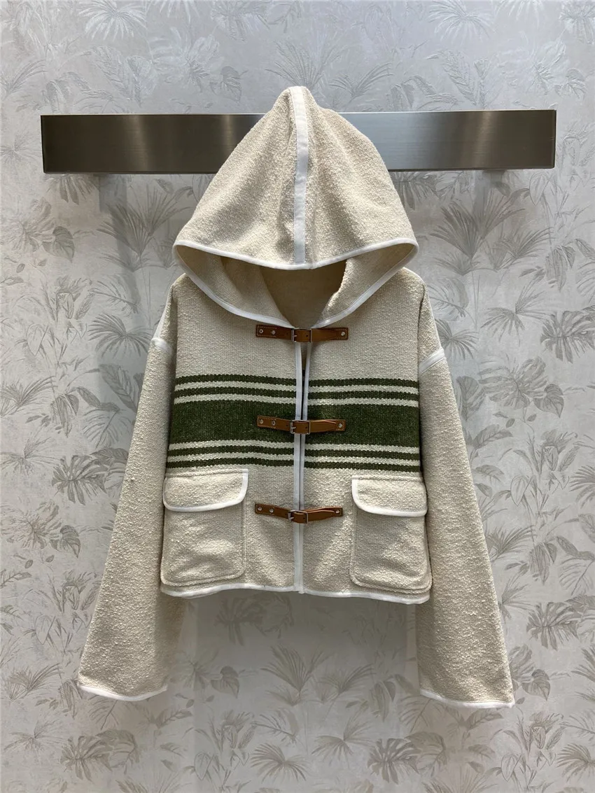 

Top Quality Women Vintage Striped Cloak Loose Jacket Coat with Hooded