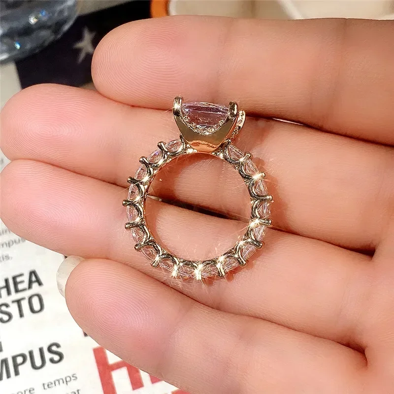 Huitan квадратные обручальные кольца с фианитом для женщин 2024 модное роскошное