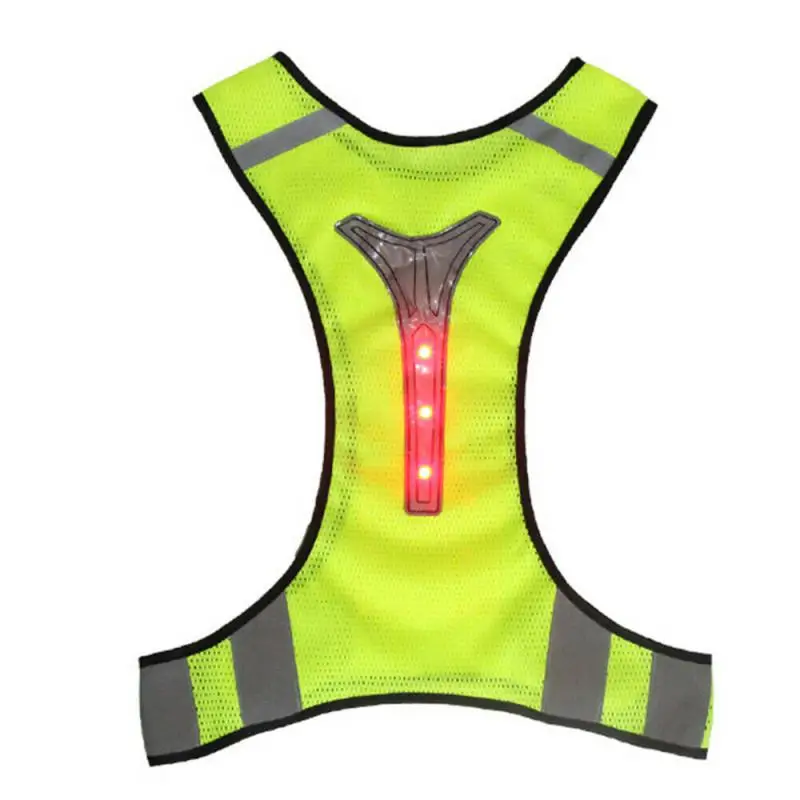 

LED Cycling Running Vest Outdoor Safety Jogging Adjustable Breathable Reflective LED Lights Safety Vest Riding Reflector Stripes