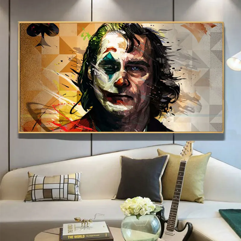 

Joker Man Graffiti Poster Prints Watercolor Comic-Joker Oil Canvas Painting Movie Figure Living Room Home Decor Wall Art Picture