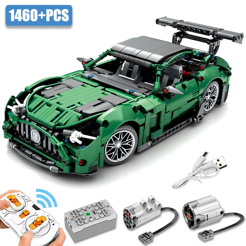 

Технический эксперт 1460 шт. AMG GTR суперскоростная Модель гоночного автомобиля, строительные блоки город МОС, спортивный автомобиль, кирпичи, ...