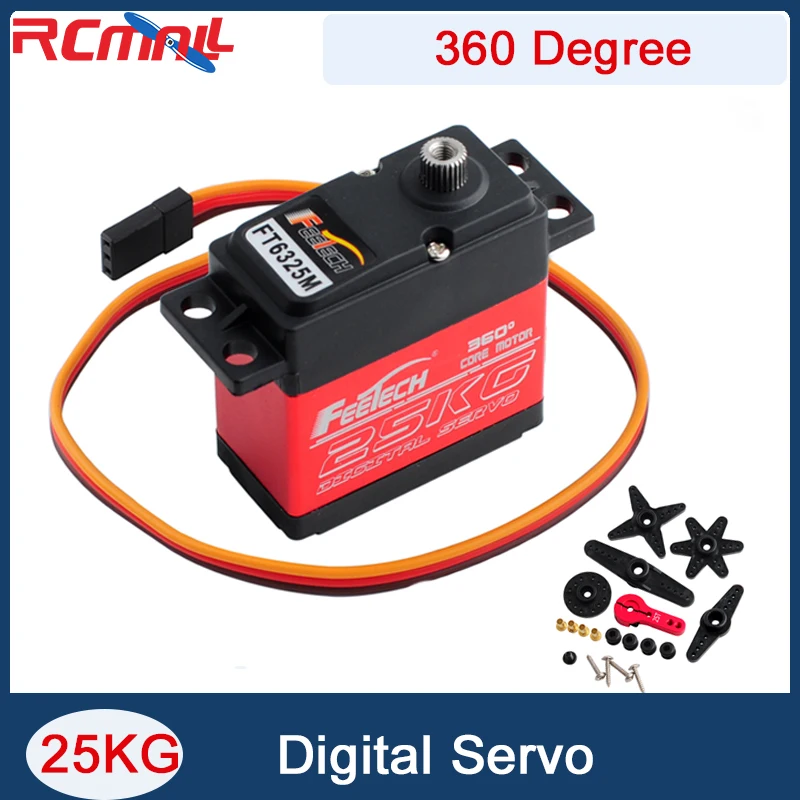 FT6325M Магнитный цифровой серводвигатель Стальная шестерня 25 кг 360 градусов 7 4 В с