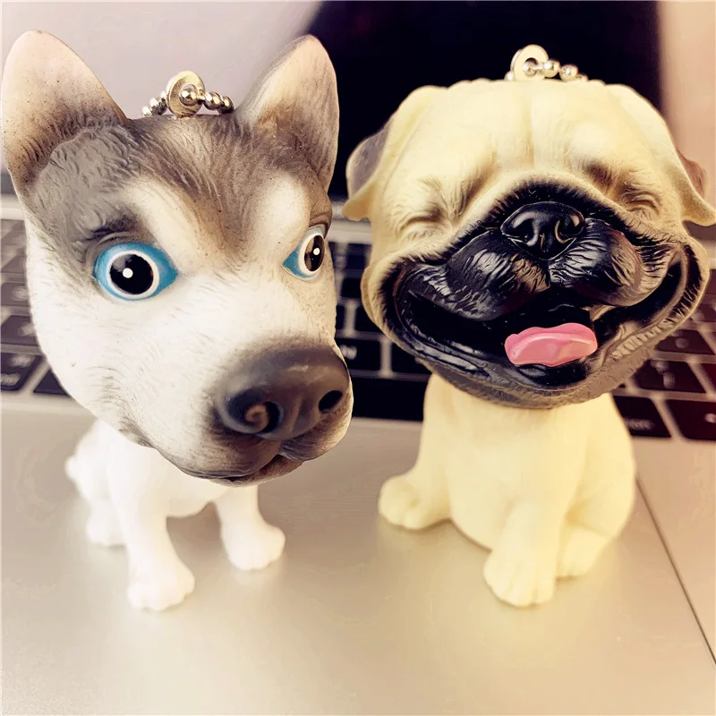 

Funny Simulation Dog Keychains 3D Siberian Huskiy Shar Pei Poodle Vinyl Doll Toy Pendant Key Chain Keyring Car Bag Accessories
