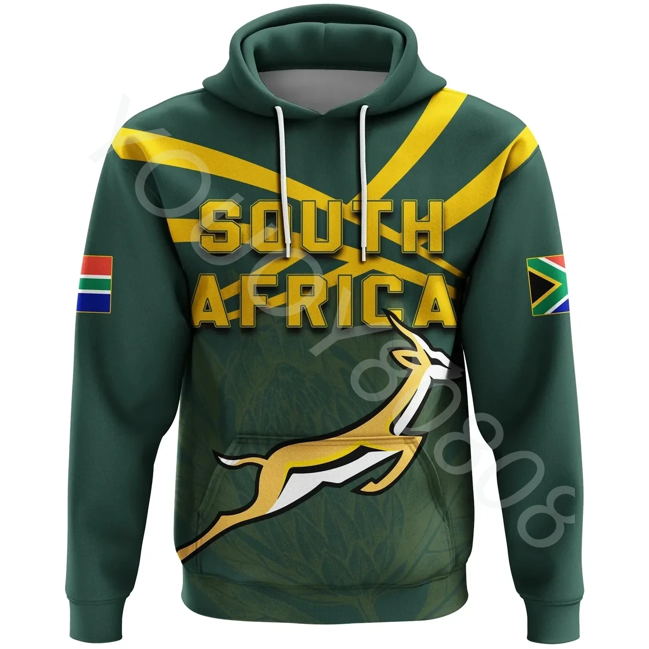 

Men's and women's hooded sweatshirt, zipper, rugby fan print