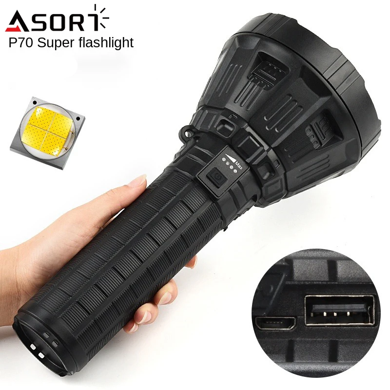 Powerful P70 Flashlight 5 Modes High Power LED Handheld Big light Cup Torch Lantern  Best for Camping, Outdoor, Emergen