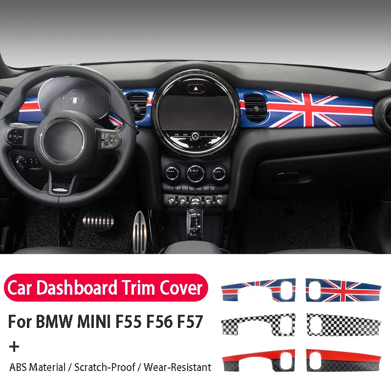 

Car Dashboard Cover Center Control Dash Board Decoration Trim Cover Stickers For BMW MINI F55 F56 F57 COOPER Car Accessories