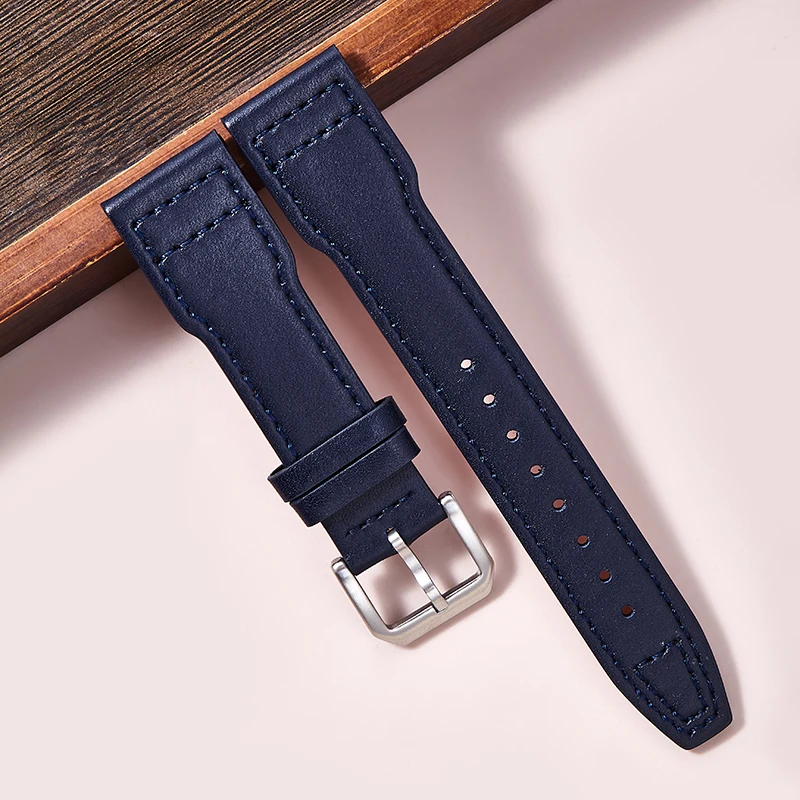 Кожаный ремешок для часов 20 мм, 21 мм, 22 мм для IWC Portofino Portugue, автоматическая серия Pilot Mark, ремешок из воловьей кожи, аксессуары с складной пряжкой (art.: 3920d24bbbfb8) - 3920d24bbbfb8