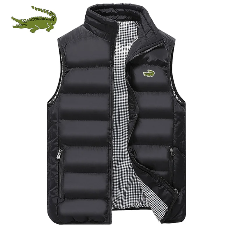 2022 new brand vest men's jacket autumn and winter casual comfortable sleeveless solid color thickened cotton jacket