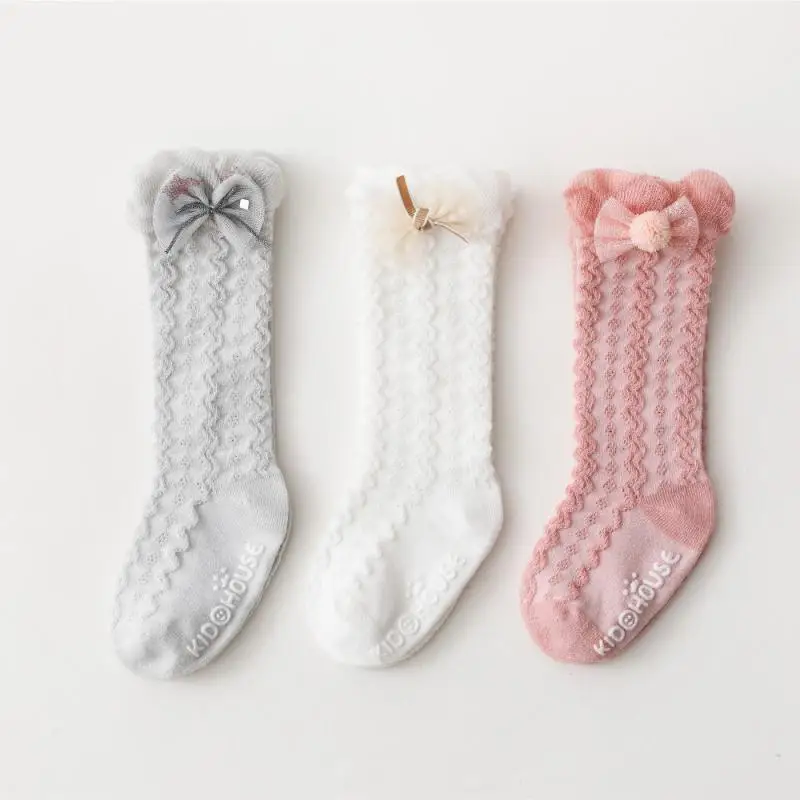 

Spring/Summer Thin Mesh Baby Socks Baby Toddlers Girls Socks Solid Breathable Mesh Cotton Socks Newborn Medium Tube Socks 2021
