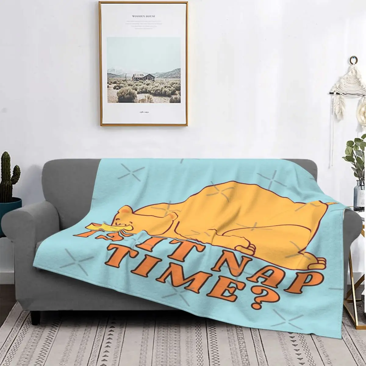 

Manta con capucha para la cama, a cuadros con estampado divertido colcha de lino, ideal para la siesta y el sofá, ideal para Pic