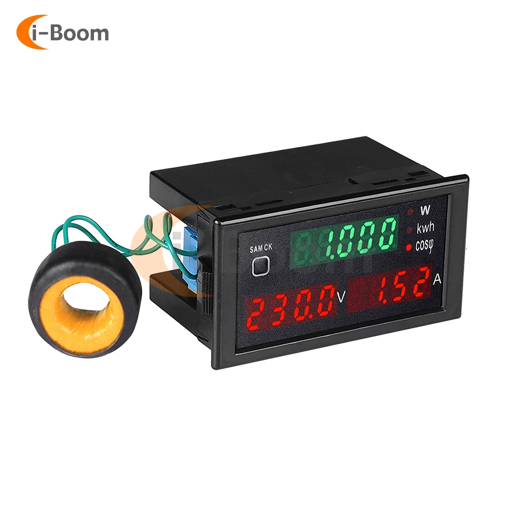 

AC 110V 220V 380V 100A Voltage Current Watt power meter Digital Display LED Voltmeter Ammeter power factor Monitor W Transformer
