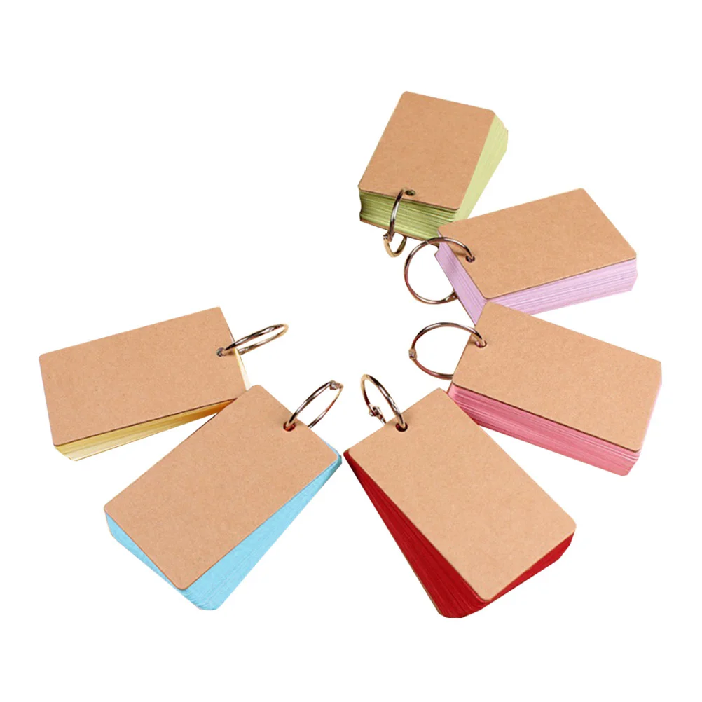 

6PCS DIY Greeting Note Stock Study Cards Convenient Mini Multi Colors for Studying Working