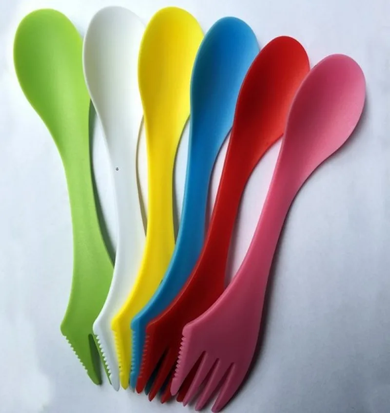 Пластиковый спорк. Plastic Spoons Creative. Хит продаж модных тарелок. Пластиковая вилка ложка оптом.