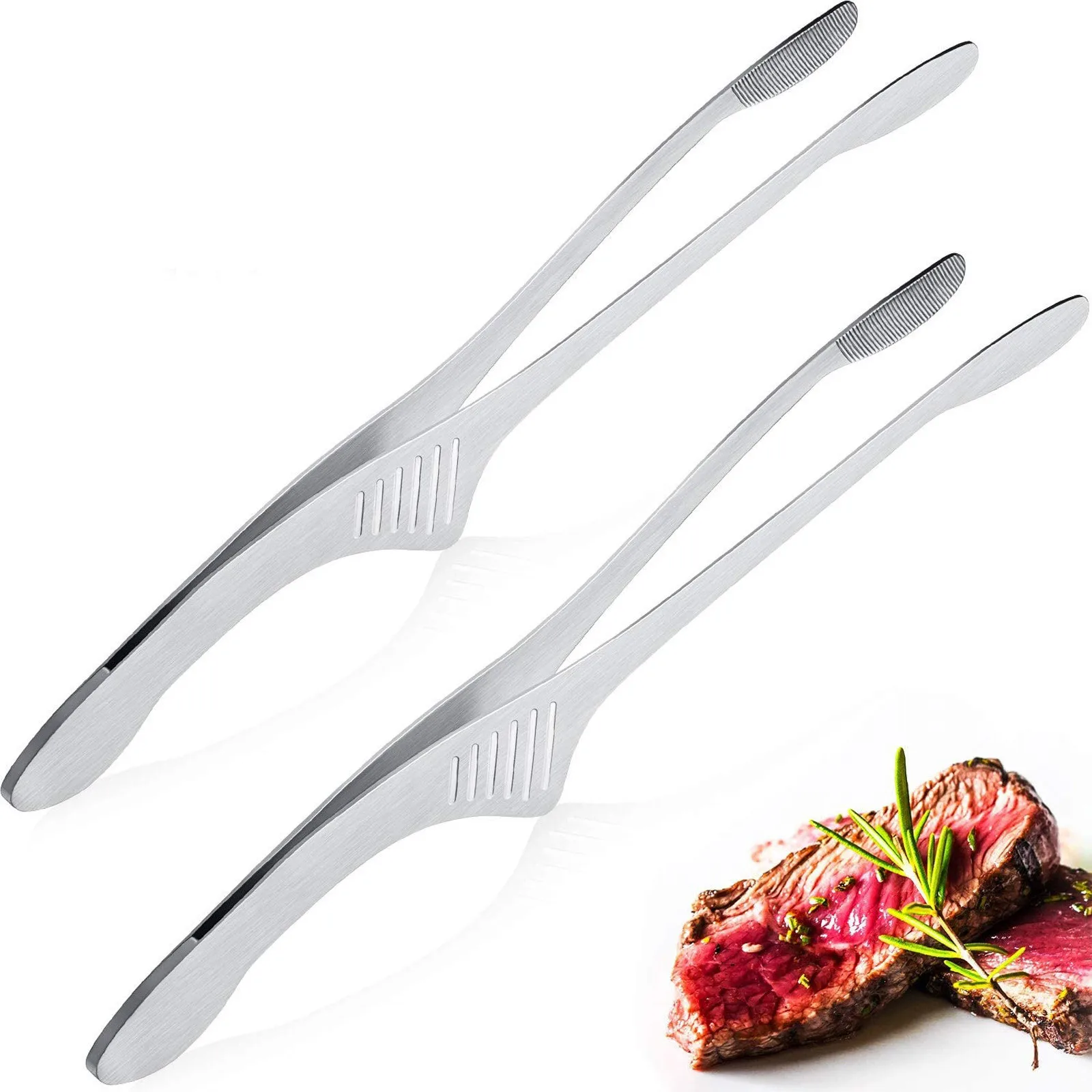 

1PCS Stainless Steel Food Tongs Long Handle Non-Slip Barbecue Tongs Steak Tongs Kitchen Cooking Tools Japanese BBQ Accessories