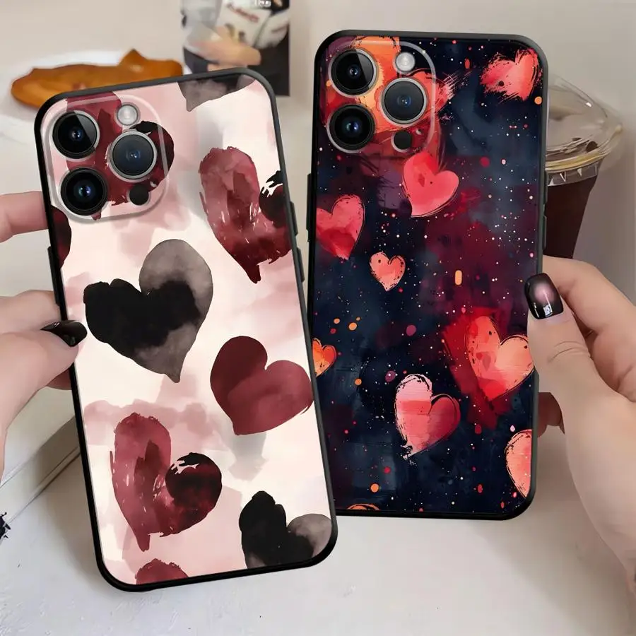 Фото Мягкий чехол для телефона с рисунком любви для iPhone SE 7 8 14 X XS XR 11 17Air 12 15 Plus 13 Mini 17 16 Pro Max №1