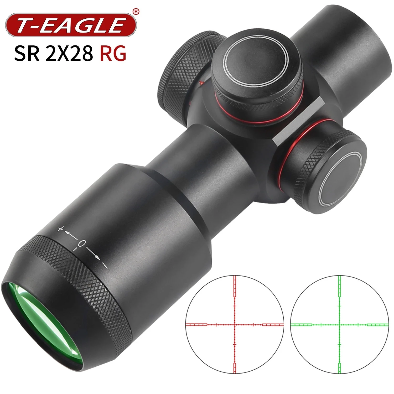 

T-EAGLE SR 2X28 Tactical Rifle Scope Red Green Reticle Airsoft Riflescope Outdoor Sport Hunting Optics Shooting Glock Gun Sight