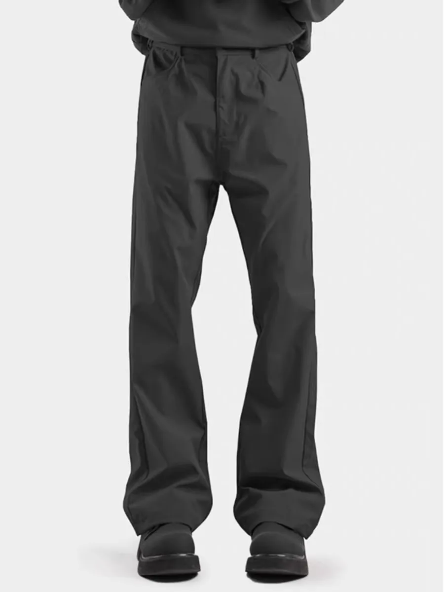 Cleanfit Black Micro-Pull Curved Knife Suit trousers Men's Autumn and Winter Pants with Velvet Zi Pu Handsome High-Grade Casu...