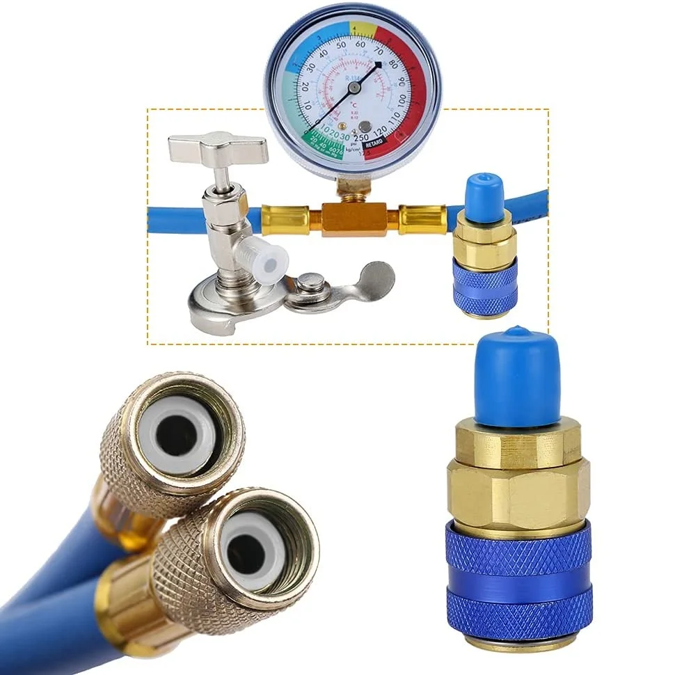 AC R134A комплект шлангов для заряда хладагента 59 дюймов с манометром 1/4 дюйма порт SAE