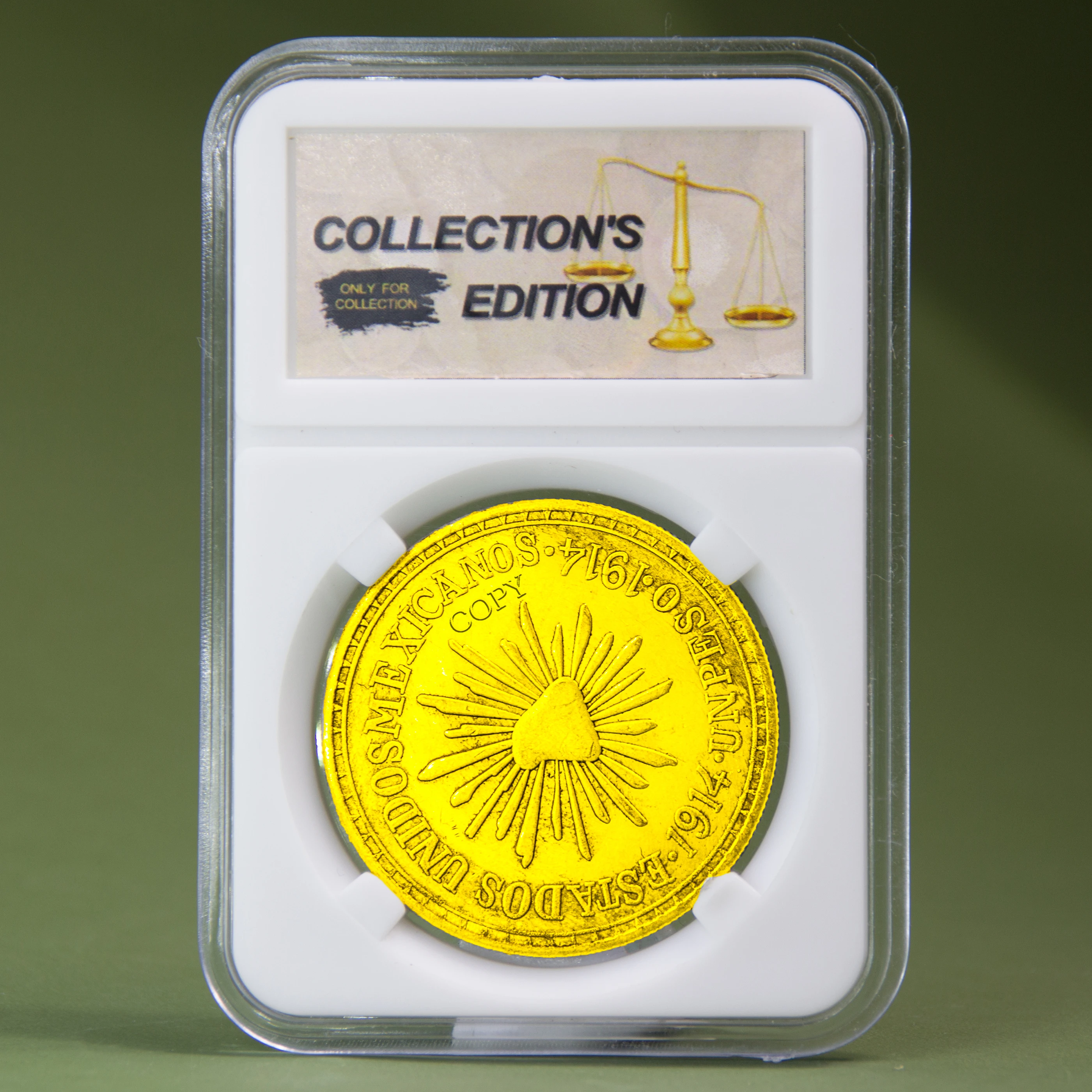 1914 мексиканский репика Золотой доллар дубликат сувенир инвестиционный подарок