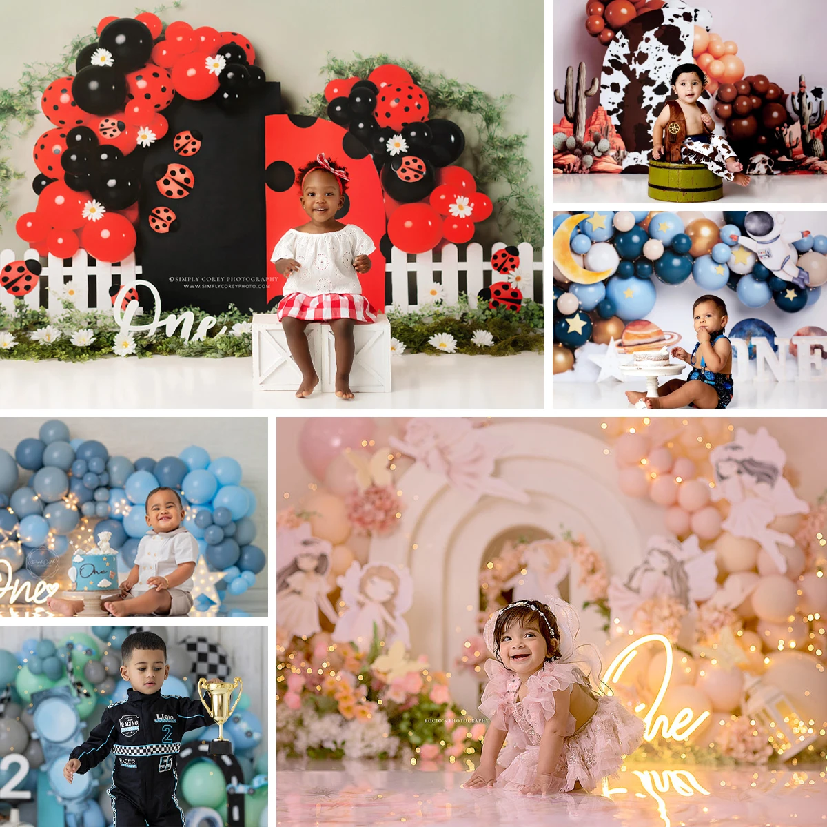 Фон для фотосъемки с изображением воздушных шаров