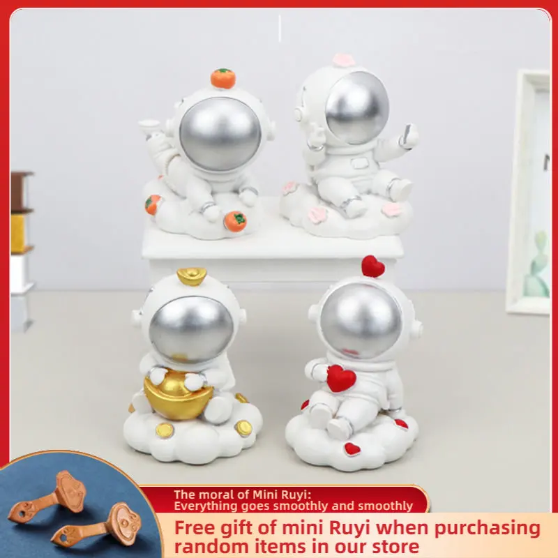 

Resin Cartoon Cute Space Astronaut Car Ornament Micro Landscape Bonsai Decoration Desktop Creative Trinket Home Accessories