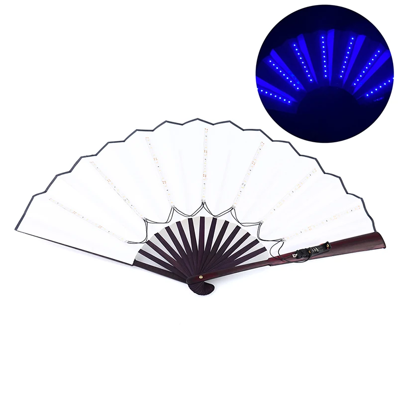 

Glow Folding Fan Dancing Light Fan Glow In The Dark Party Supplies Night Show Halloween Christmas Rave Festival Accessories