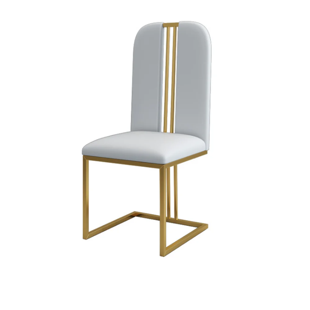 Modern home furniture dining room backrest chair Italian style gold stainless base fabric covers dining table sets furniture