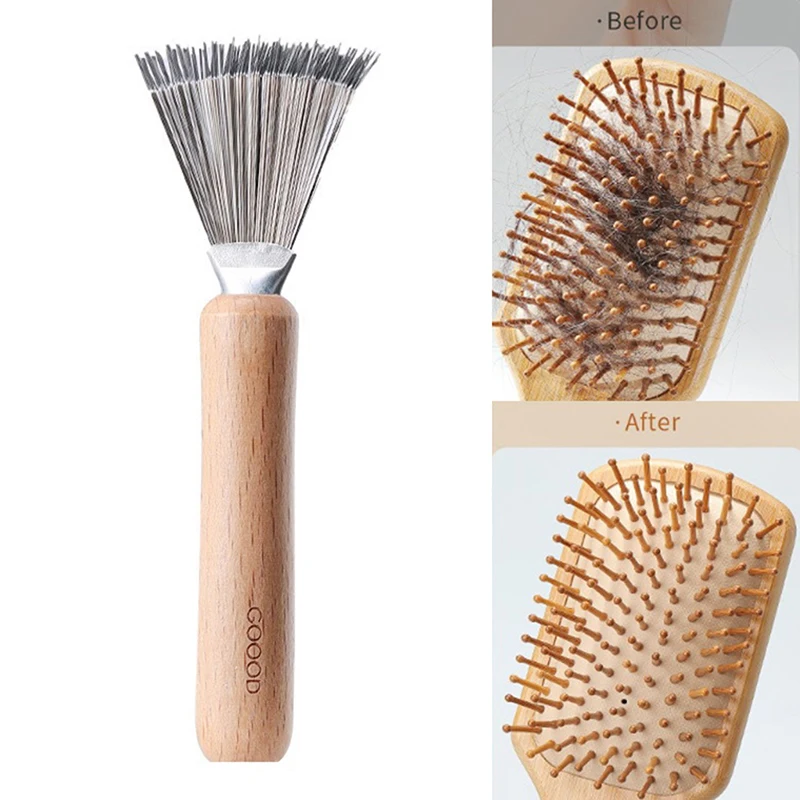 

1 шт., щетка для чистки волос с деревянной ручкой