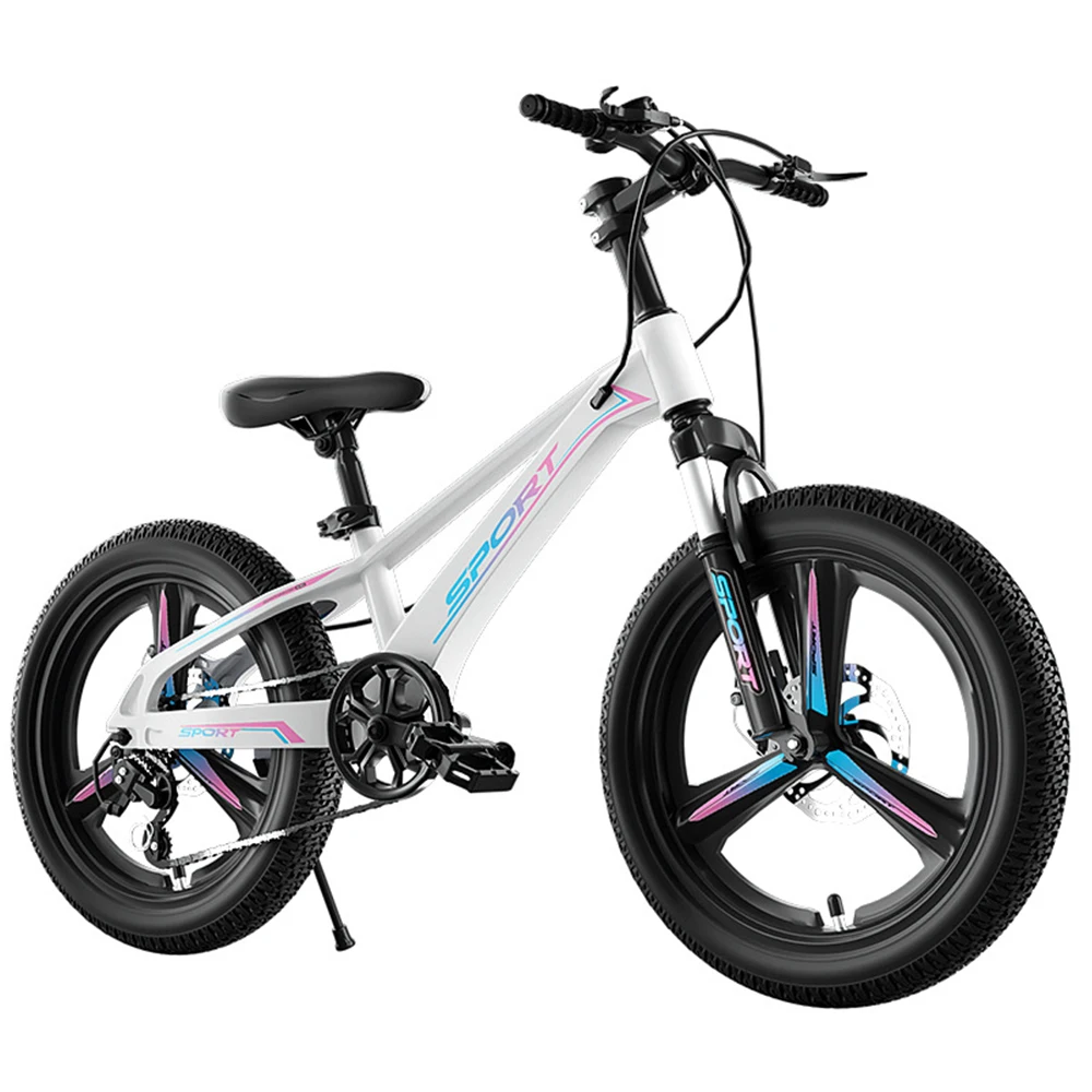 

18-22 Inches Children's Variable Speed Mountain Bike Magnesium Alloy Double Disc Brake Shock Absorbing Bicycle Rigid Frame
