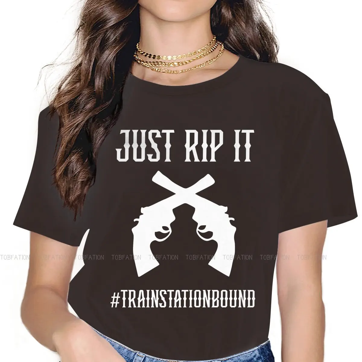 

Just Rip It Train Station Bound Essential O Neck TShirt Yellowstone Pure Cotton Basic T Shirt Girl Clothes New Design Fluffy