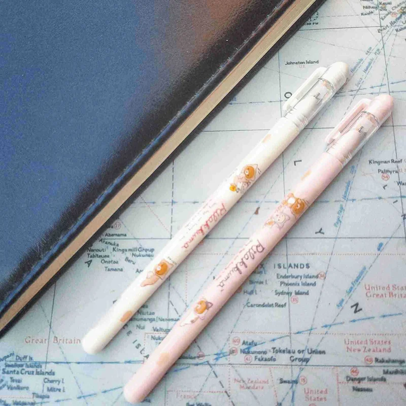 2Pcs AIHAO GP1840 Rilakkuma Gel Pens 0.5mm Fine Point Black For Journaling Kawaii School Student Supplies Stationery - купить по