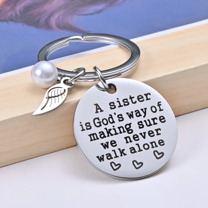 

Sister Gift From Sister - A Sister Is God's Keychain Sister Jewelry Christmas Birthday Gifts for Sisters