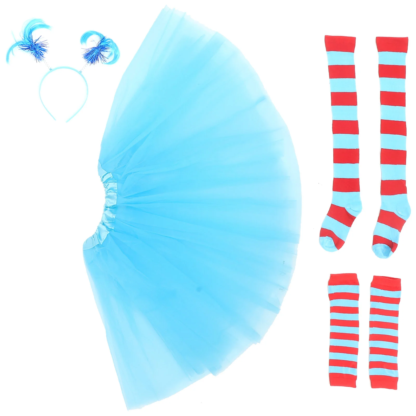 

1 Set Cosplay Costume Kit Knee Socks Headband Tutu Skirt Sleeves Party Supplies