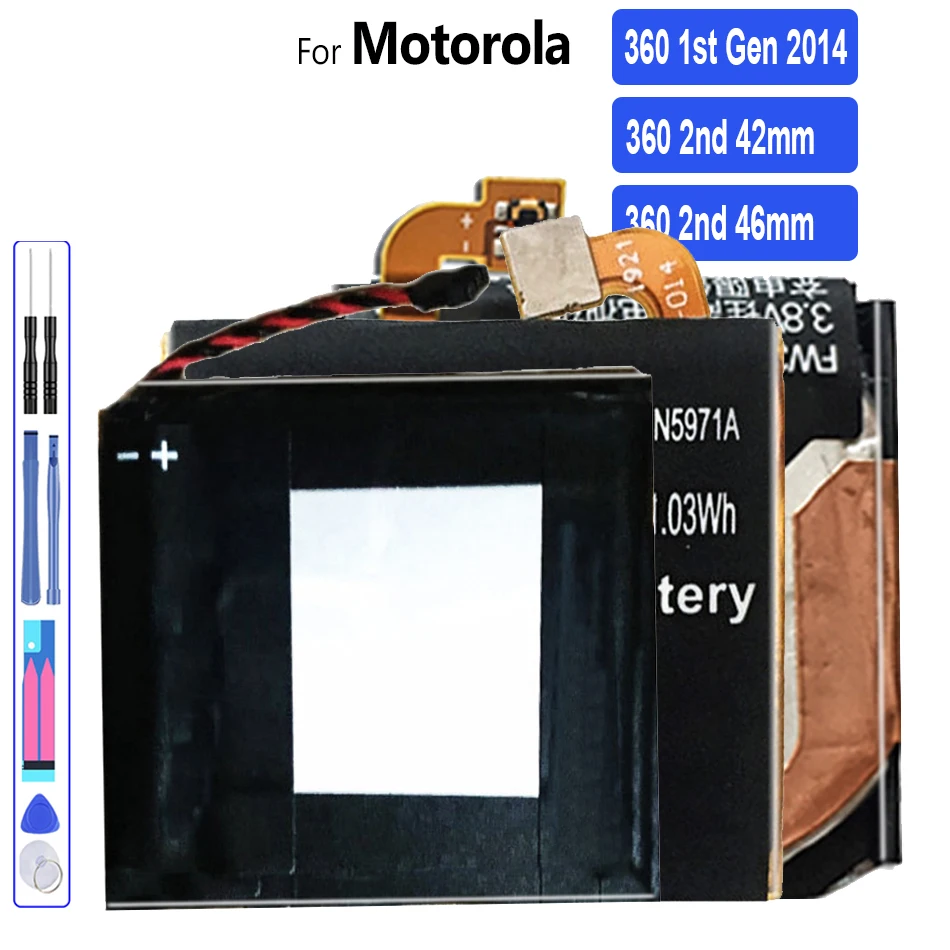 Батарея WX30 SNN5951A для Motorola Moto 360 1-го поколения 2-го 46 мм FW3L SNN5962A 42 мм FW3S SNN5971A батареи для смарт-часов.