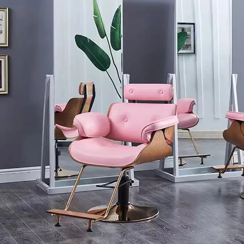 

Стул для салона красоты Barbershop, роскошный салонный портативный вращающийся стул в стиле ретро, Золотая ножка, коммерческая мебель