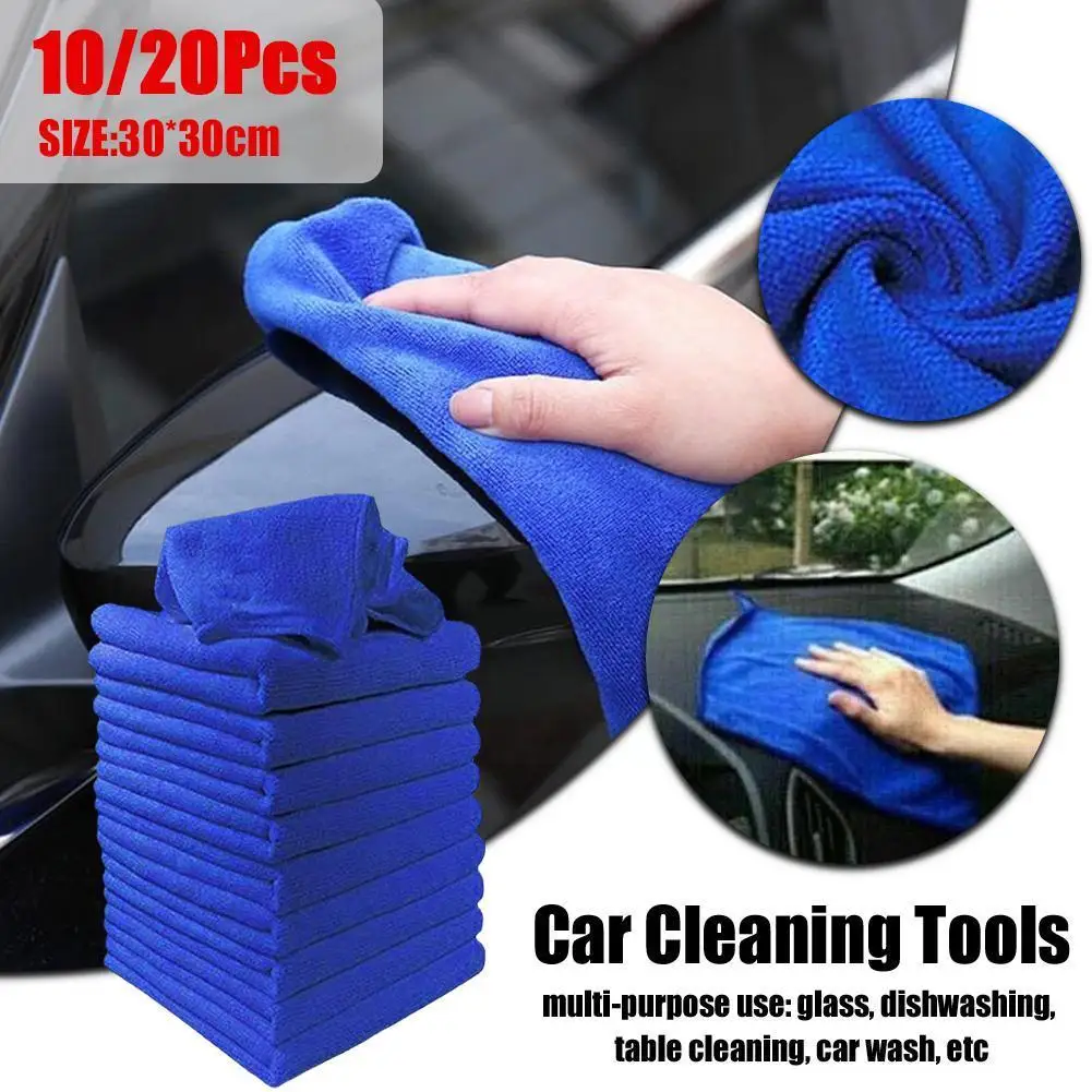 

20pcs Car Wash Microfiber Towels Soft Drying Cloth Duster Hemming Wash Suction Car Towel 30x30cm Water Cleaning Polishing T I7j8