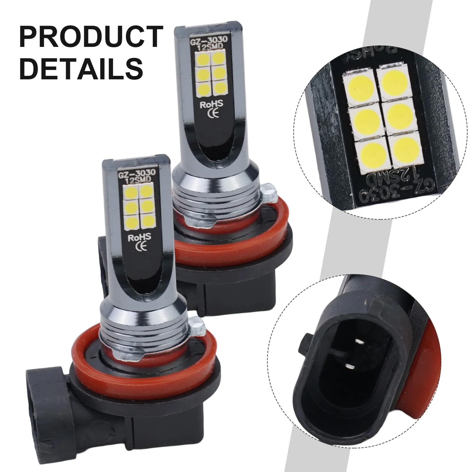 3030 LED H11/H8/H9 H11 Светодиодная фара для вождения DRL Лампа 9005/HB3/H10/9145 9012/HIR2 Совершенно