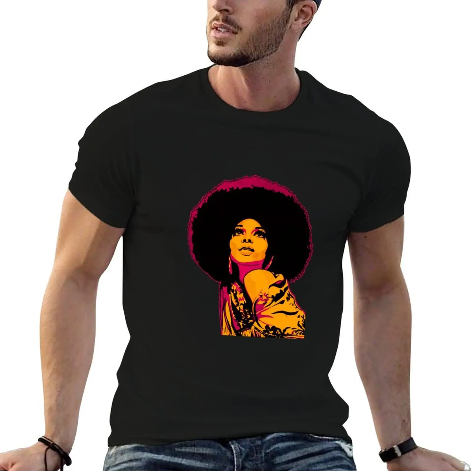 Фото Желтая футболка Diana Ross, большого размера, из мягкого хлопка №1