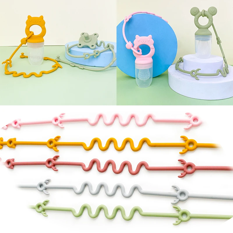 

Мягкий силиконовый зажим для соски-пустышки, прорезыватель, игрушечная цепочка, регулируемый держатель для соски для младенцев, пустышка, безопасные ремни, аксессуары для детской коляски