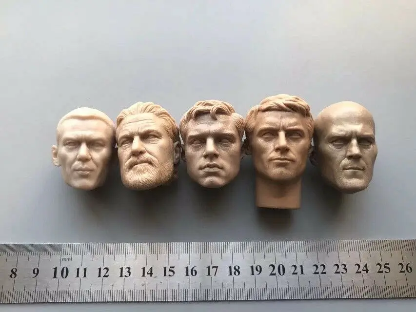 

1/6 Scale U.S. Army Pvc Male Head Sculpture White Mold Model for 12" Doll
