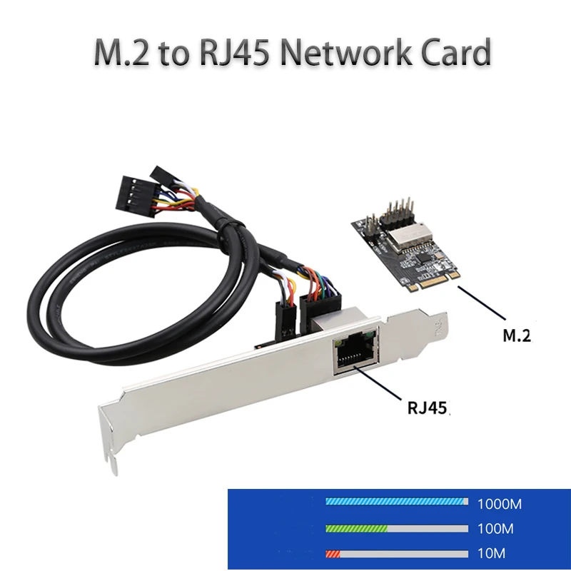 

M.2 B-Key M-key to RJ45 Network Card wired RJ-45 LAN Adapter PCI-E Gigabit network card 1000Mbps computer accessorie for Desktop