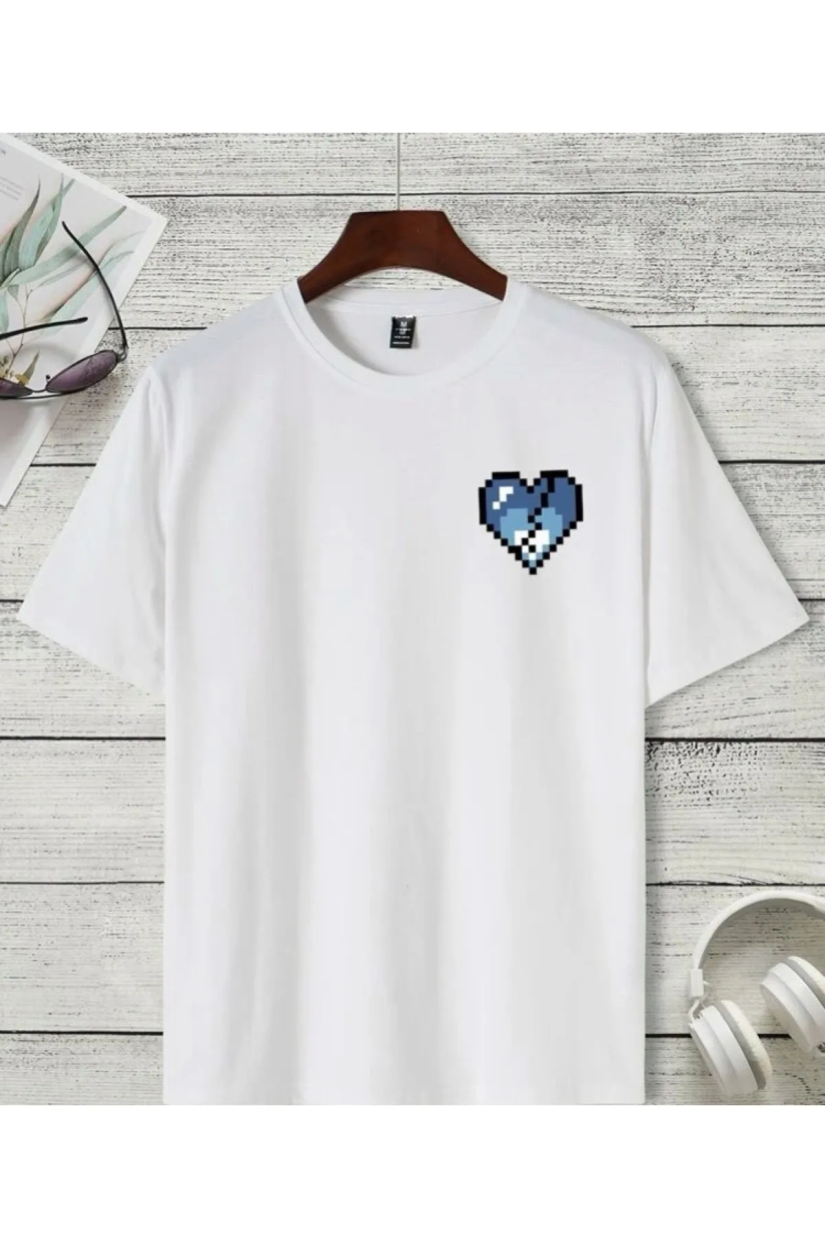 

Футболка унисекс оверсайз с принтом сердца, 100% хлопок